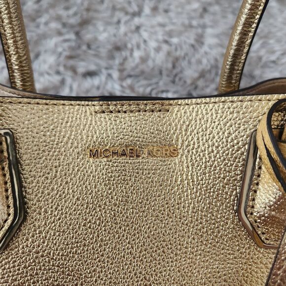Michael Kors Mercer Gallery Medium Tote Gold Leather - Picture 3 of 15
